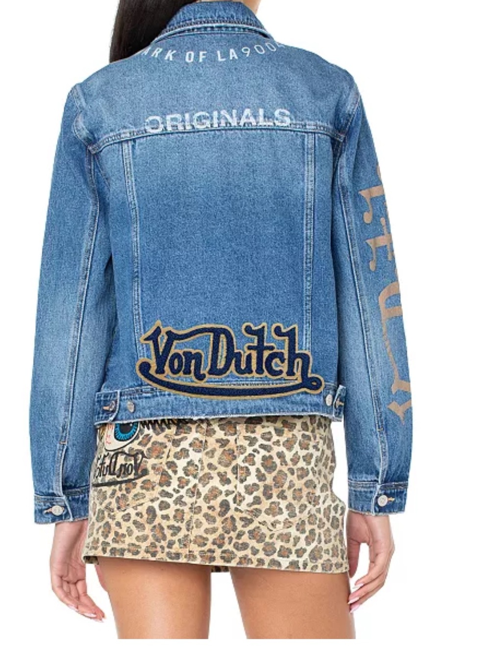 Von Dutch Blue Denim Jacket with Logo Patch